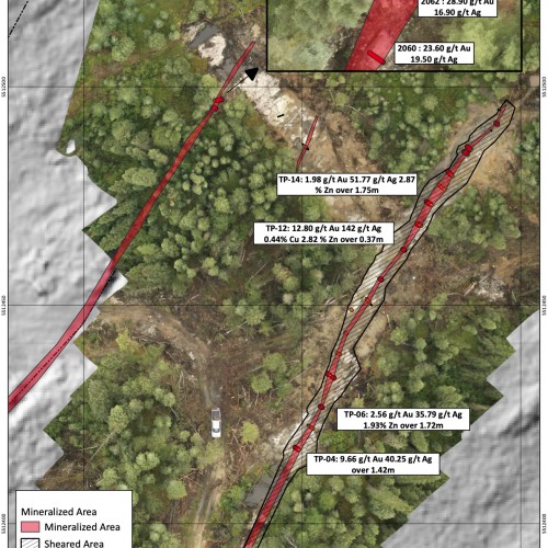 Figures 5 and 6: Stripping, Trenching and Channel Sampling of "the Pond" at McLeod Zone